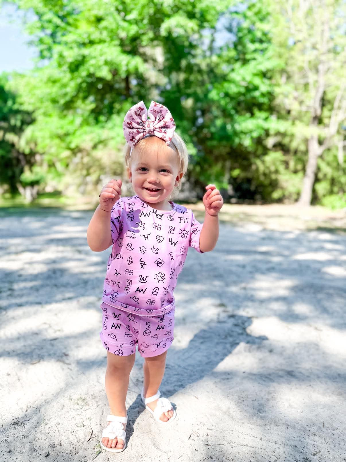 Pink Branded Short Set