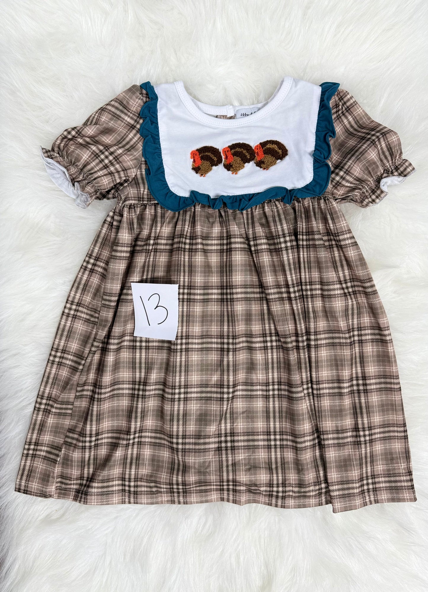 Blue Plaid Thanksgiving Dress (#13)