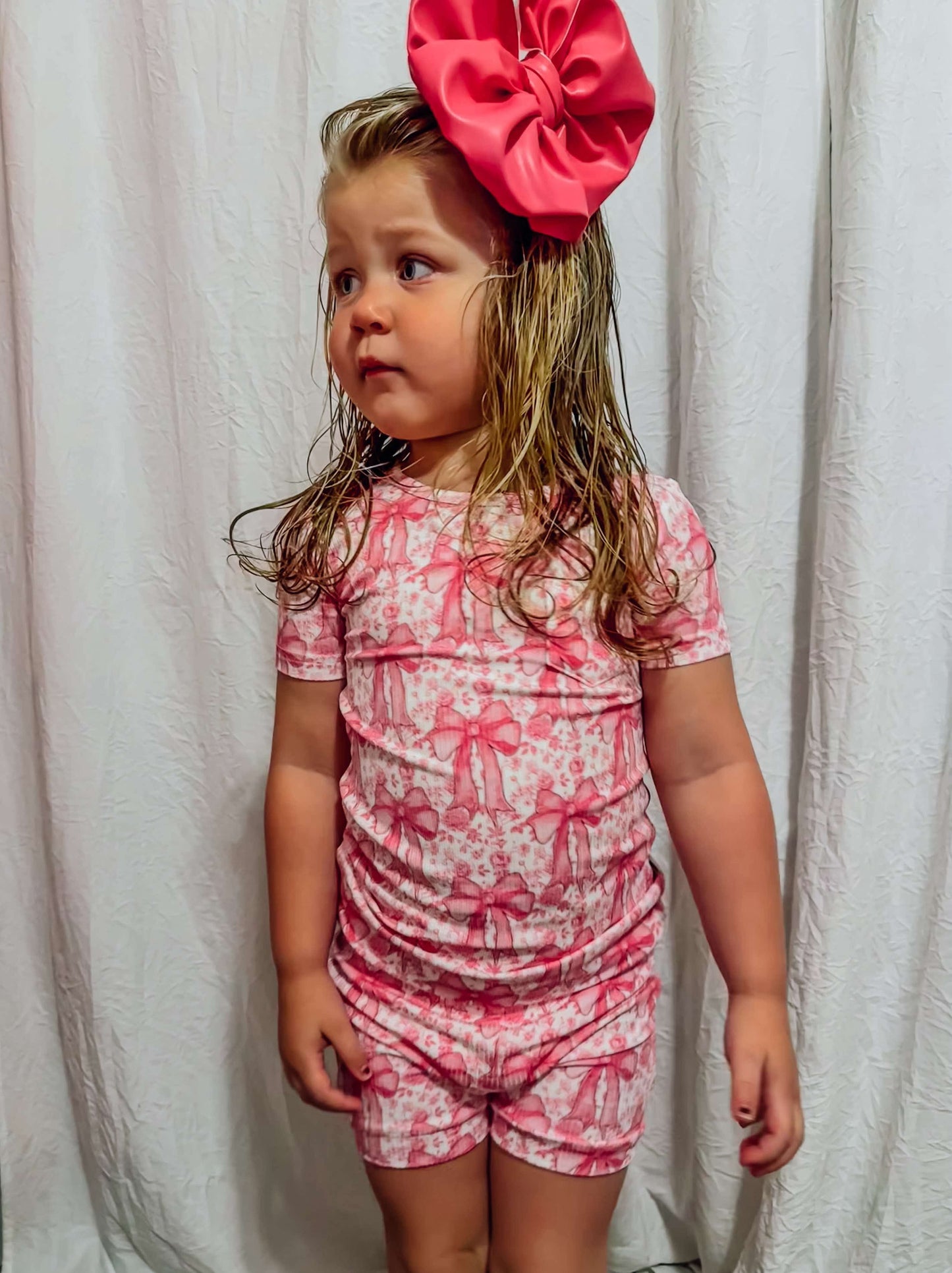 Blooming Bows Bamboo Short Set