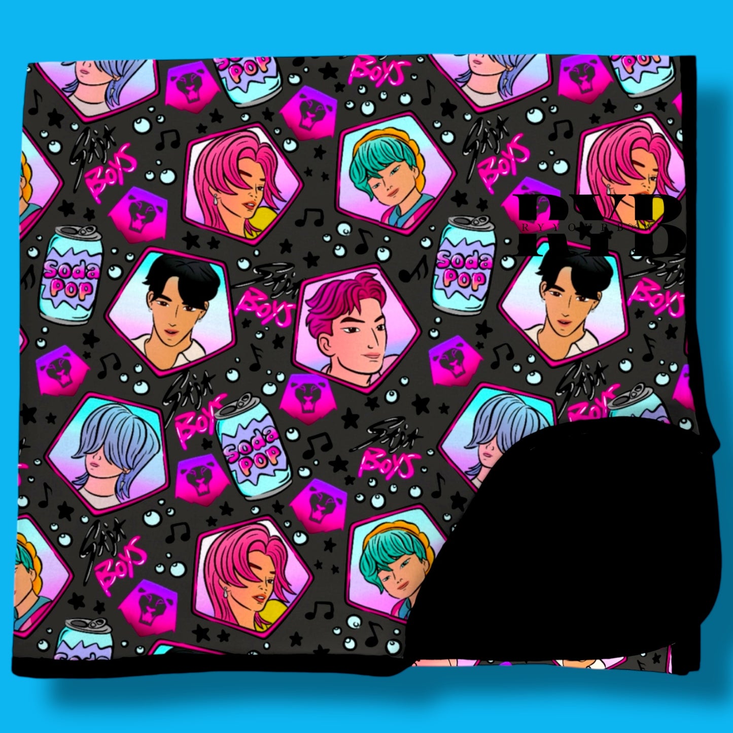 Saja Boys Dark Bamboo Double Sided Blanket RTS