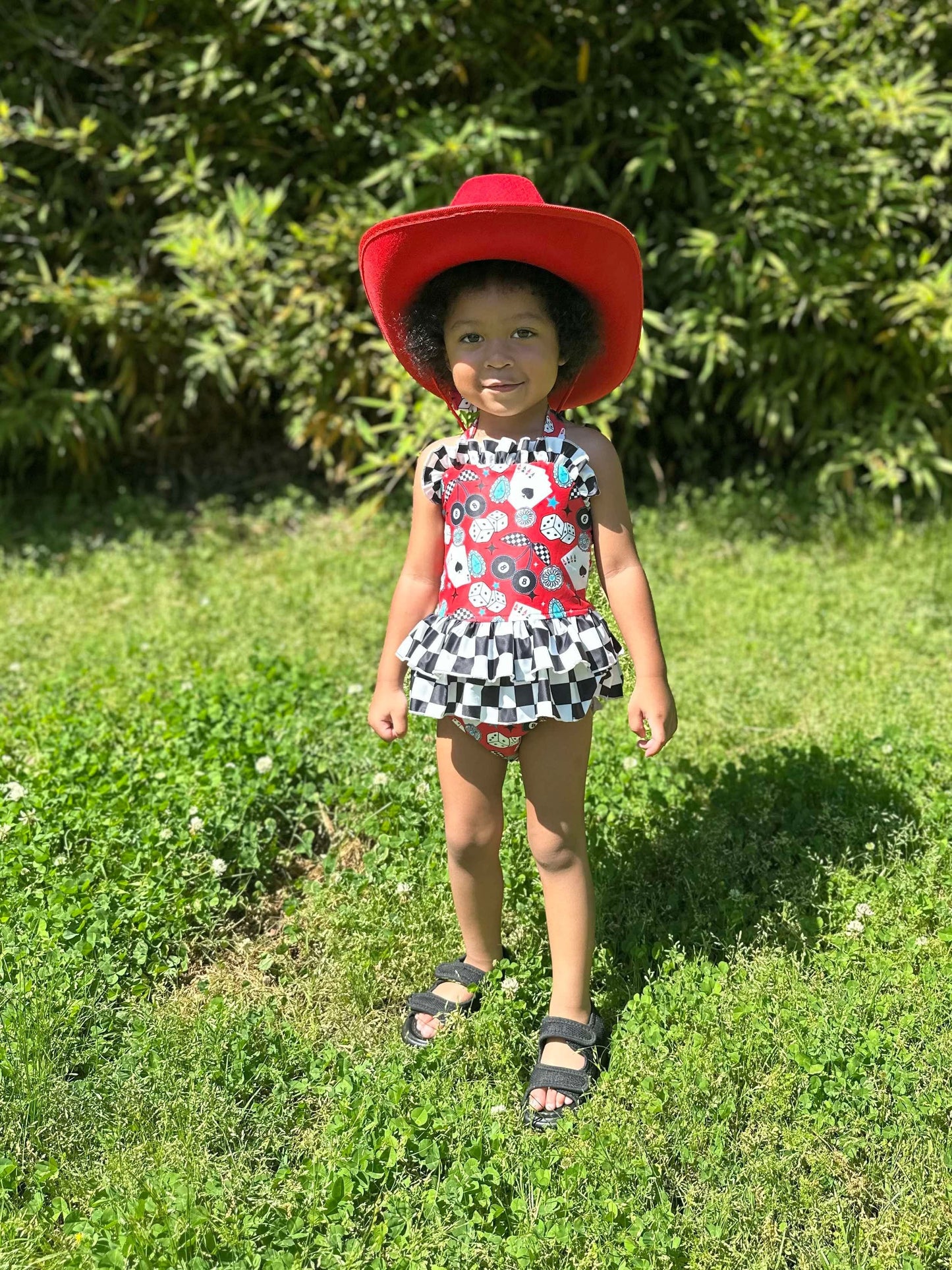 Wild Card Ruffled Swim Suit