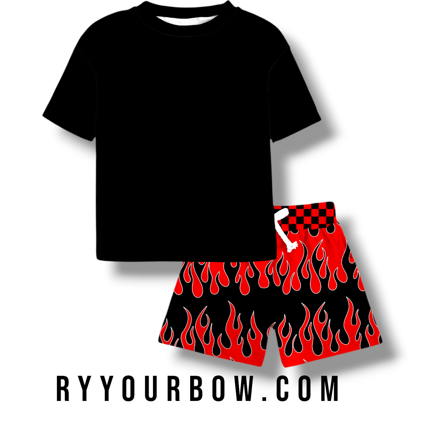 Flames T-Shirt + Shorts Set Bamboo RTS