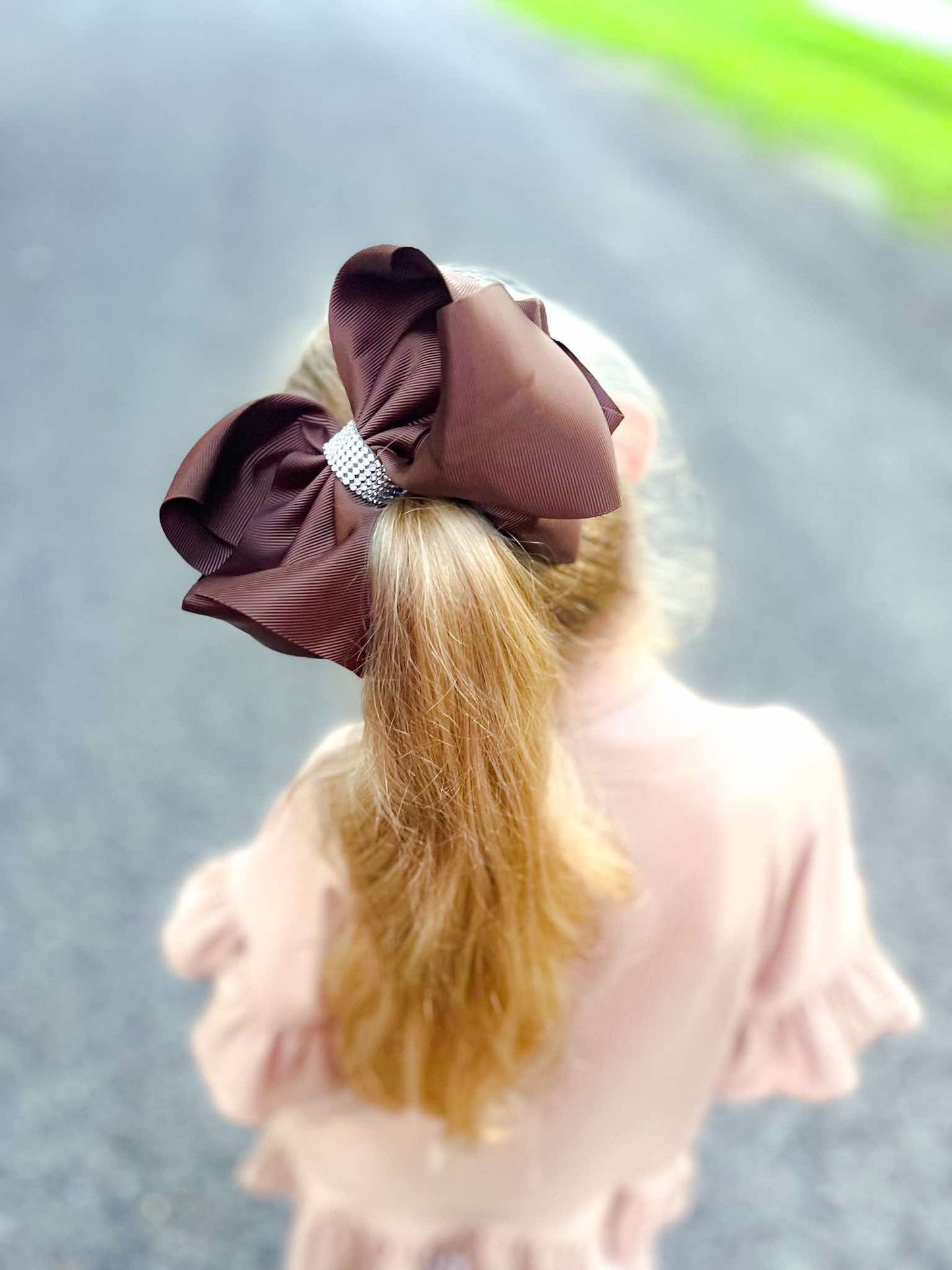 Solid 7.5 inch bedazzled bows