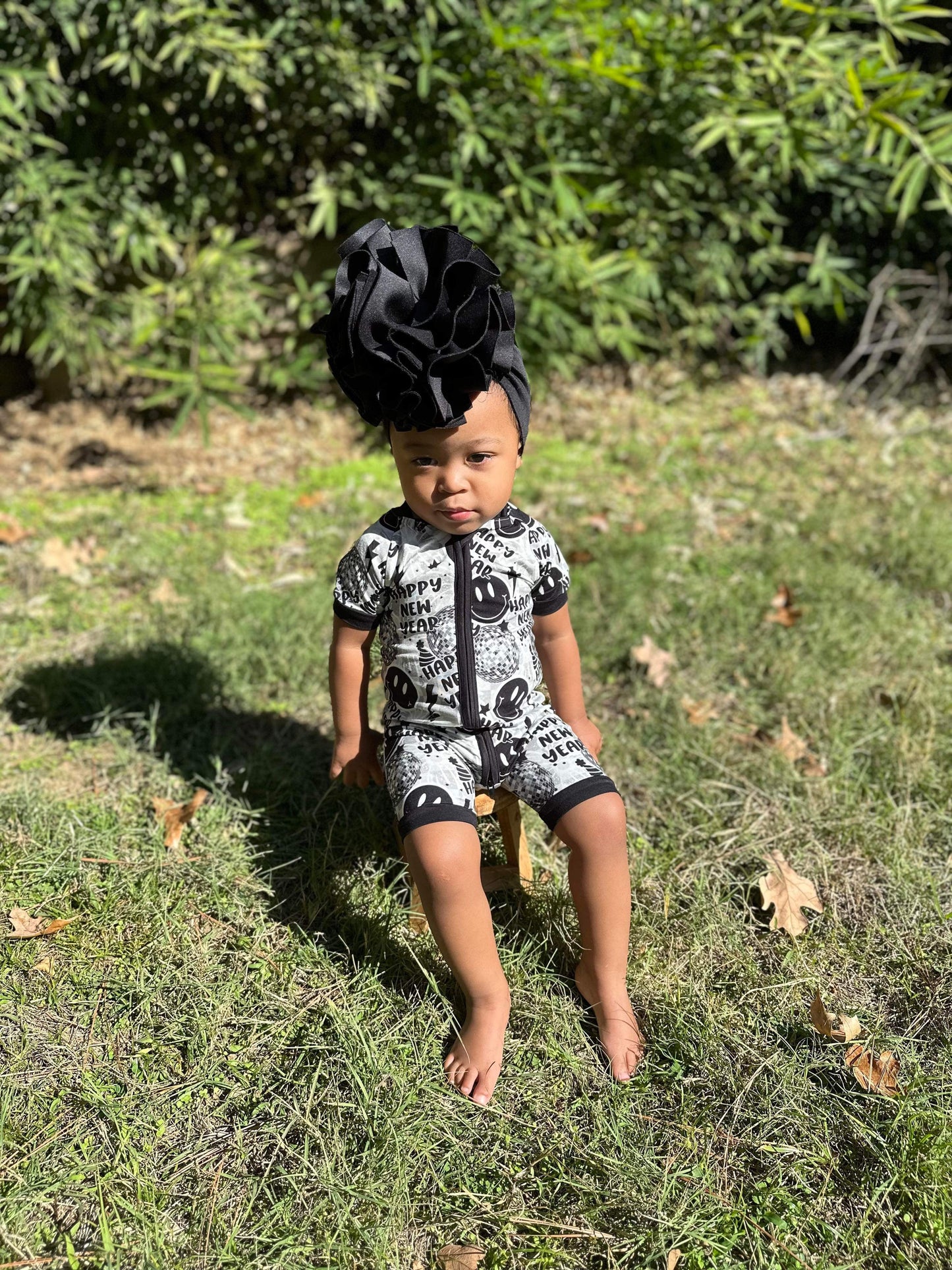 Happy New Year Bamboo Shortie Romper