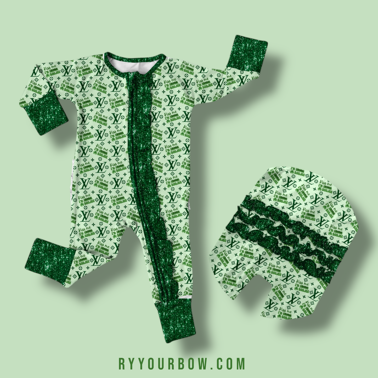 Kiss Me I'm Irish Ruffled Zippy PreOrder