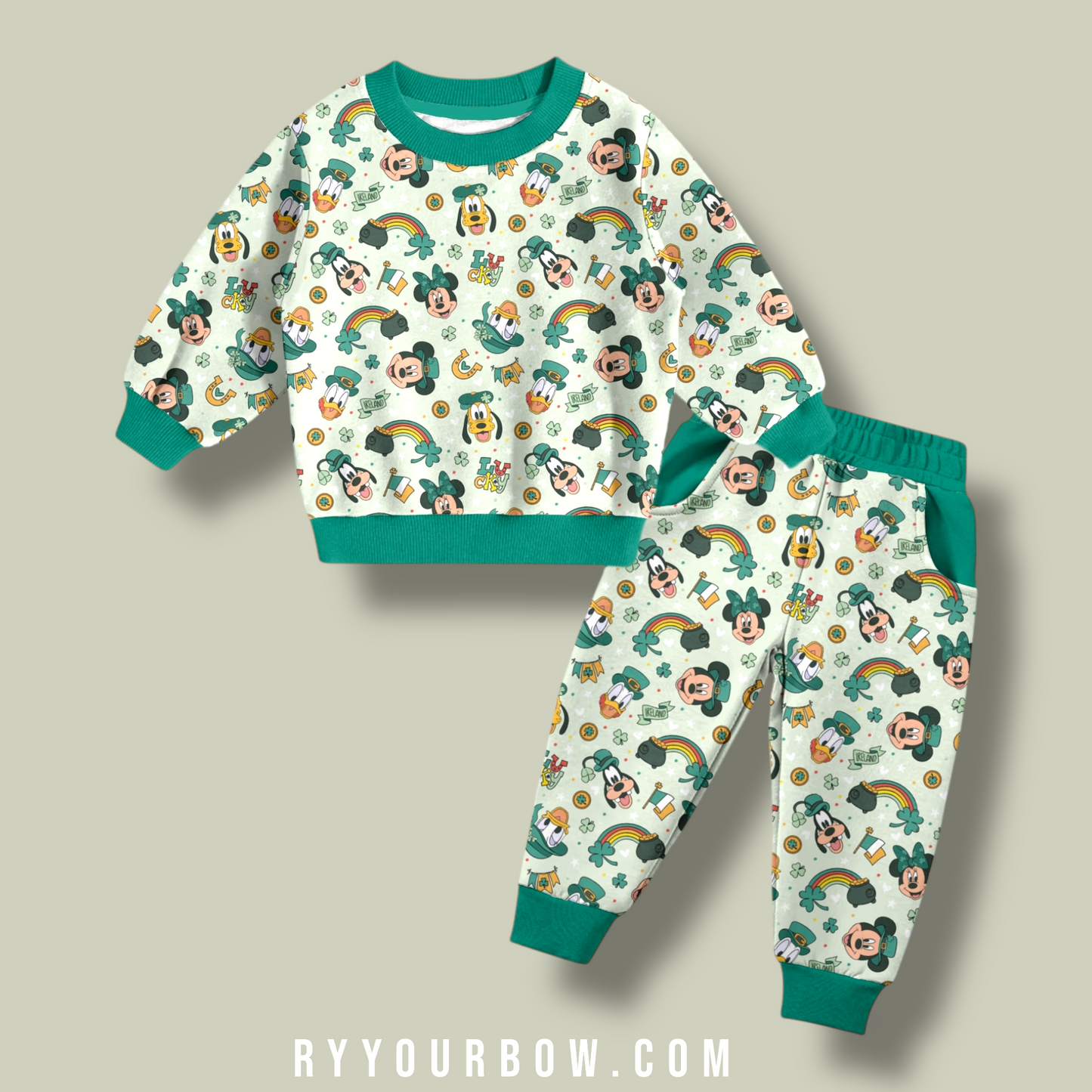 Four Leafed Clover Sweatshirt + Joggers Set Bamboo Pre Order