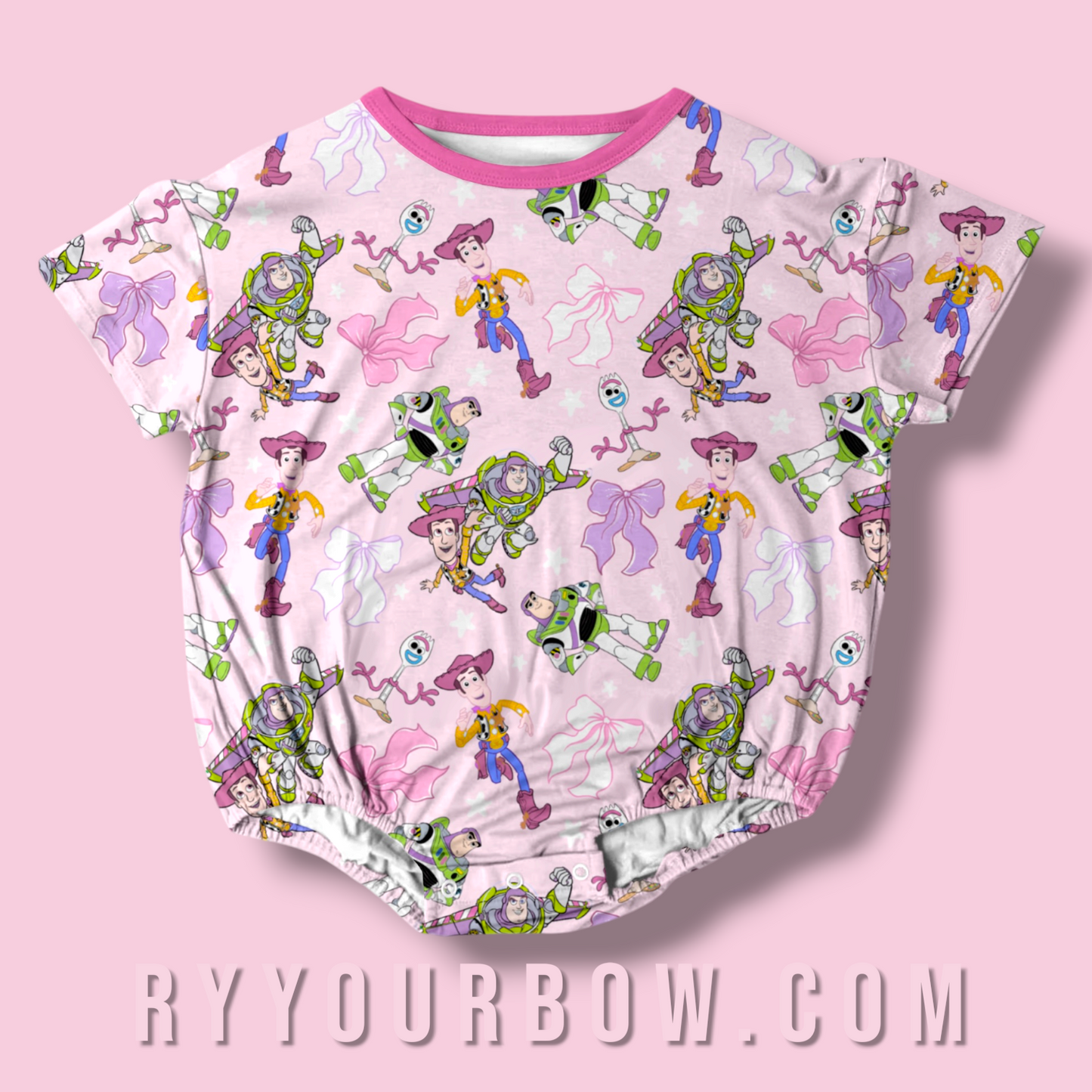 You've Got A Friend in Me Pink TEE Romper RTS