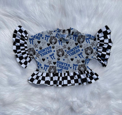 Gunter Tigers Ruffled Top