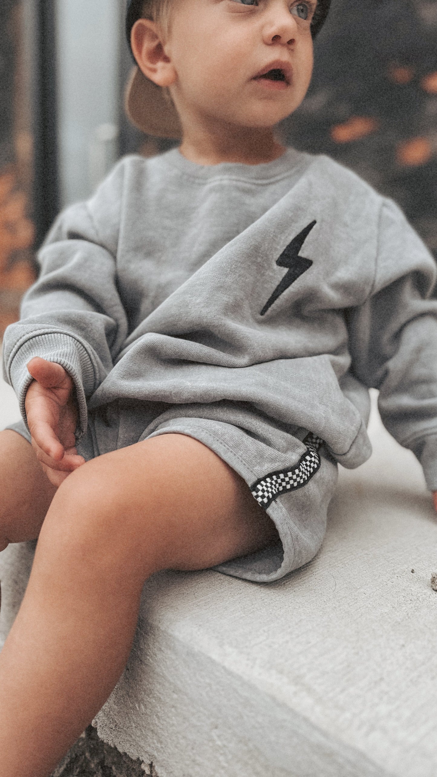 Grey Acid Wash Sweat Shorts