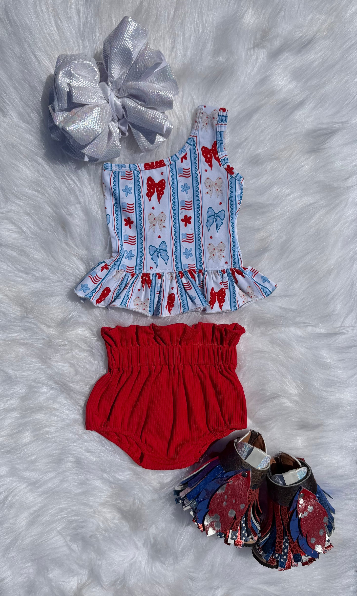 USA Bow Babe One Shoulder Top