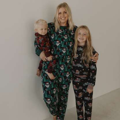 Let's Race Santa Unisex Adult Pajamas / PREORDER shipping Oct 26 - Nov 9