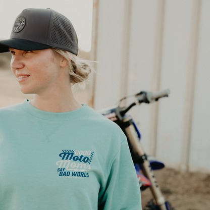 Good Moto Moms Say Bad Words Vintage Crewneck / PREORDER: est shipping October 28 - Nov 18