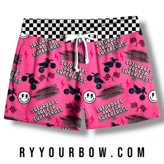 Saturdays Are For Supercross Pink  Women’s Shorts RTS