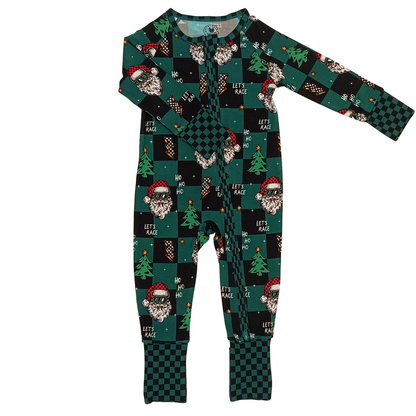 Let's Race Santa Zip Up Pajamas / PREORDER shipping Oct 26 - Nov 9