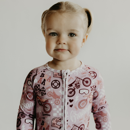 Braaap Like A Girl Zip Up Pajamas