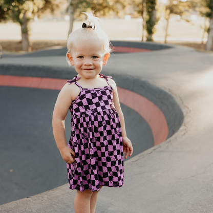 Braaap Berry Checker Dress