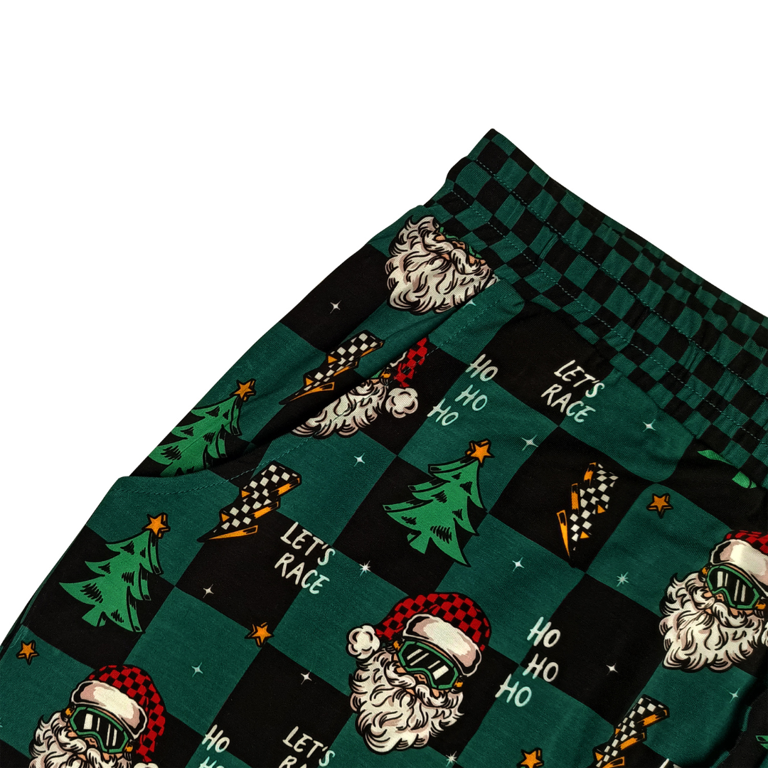 Let's Race Santa Unisex Adult Pajamas / PREORDER shipping Oct 26 - Nov 9