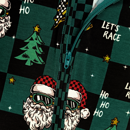 Let's Race Santa Zip Up Pajamas / PREORDER shipping Oct 26 - Nov 9