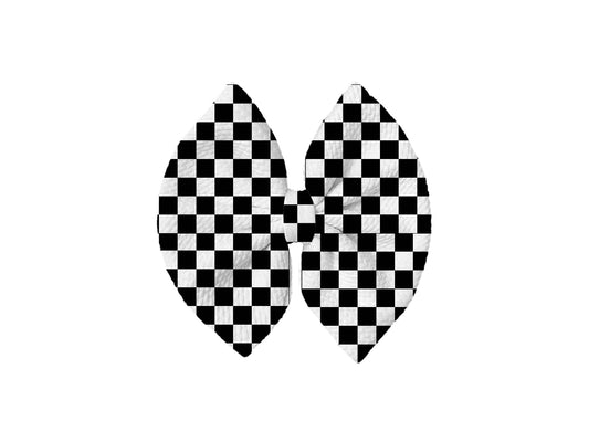Black & White Checker Bow Print
