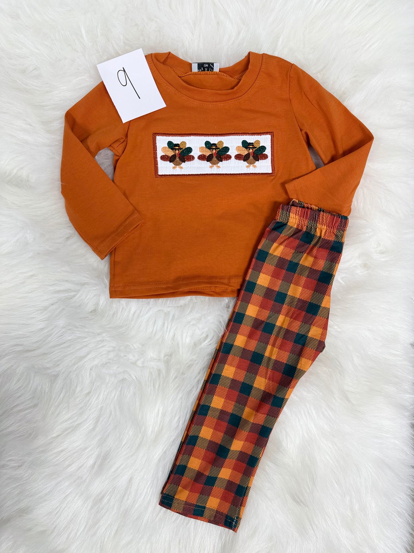 Fall Plaid Boy’s Thanksgiving Set (#9)