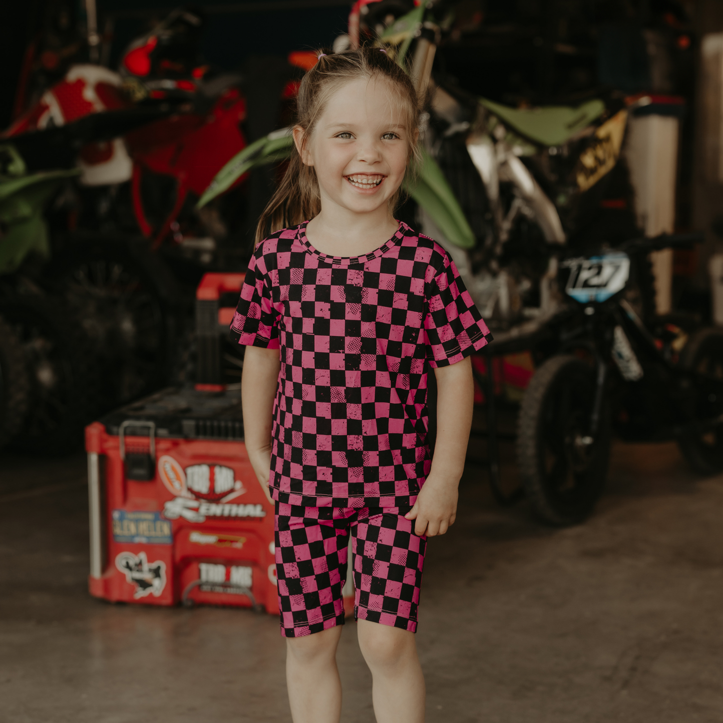 Pit Stop Pink 2 Piece Summer Pajamas