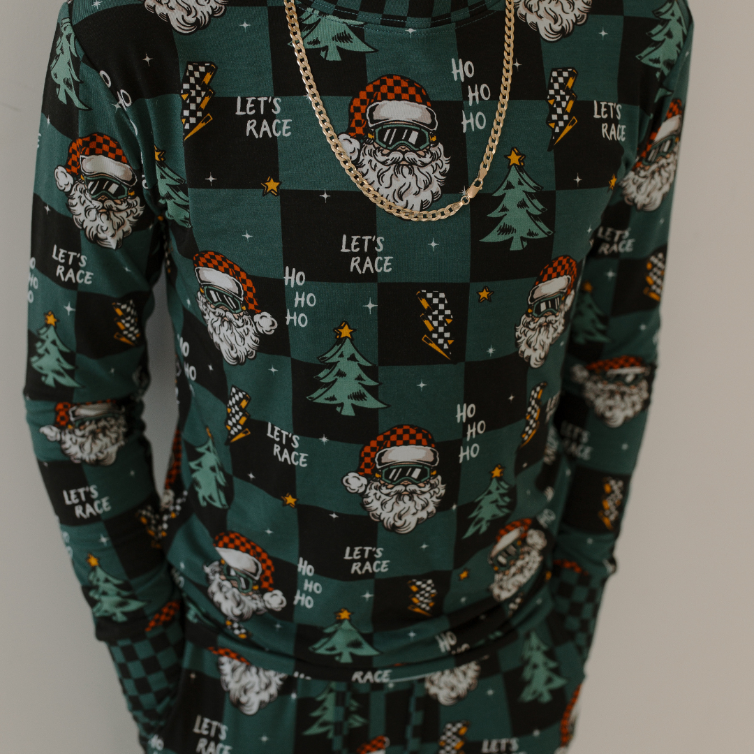 Let's Race Santa Toddler & Youth Pajamas / PREORDER shipping Oct 26 - Nov 9