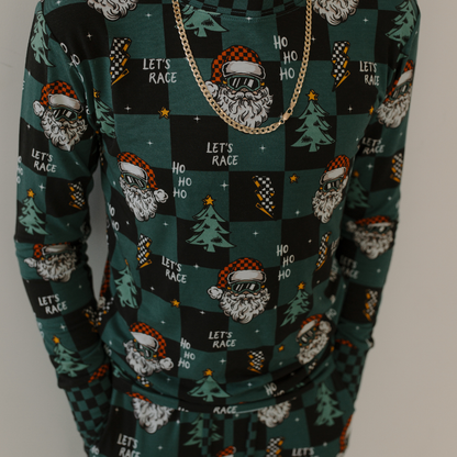 Let's Race Santa Toddler & Youth Pajamas / PREORDER shipping Oct 26 - Nov 9