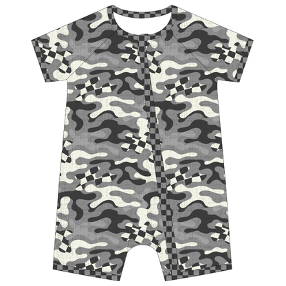 Camo Gate Drop Shorty Zip Up Pajamas