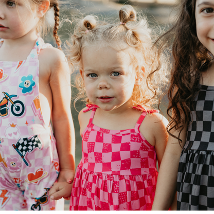 Speedy Pink Checker Dress