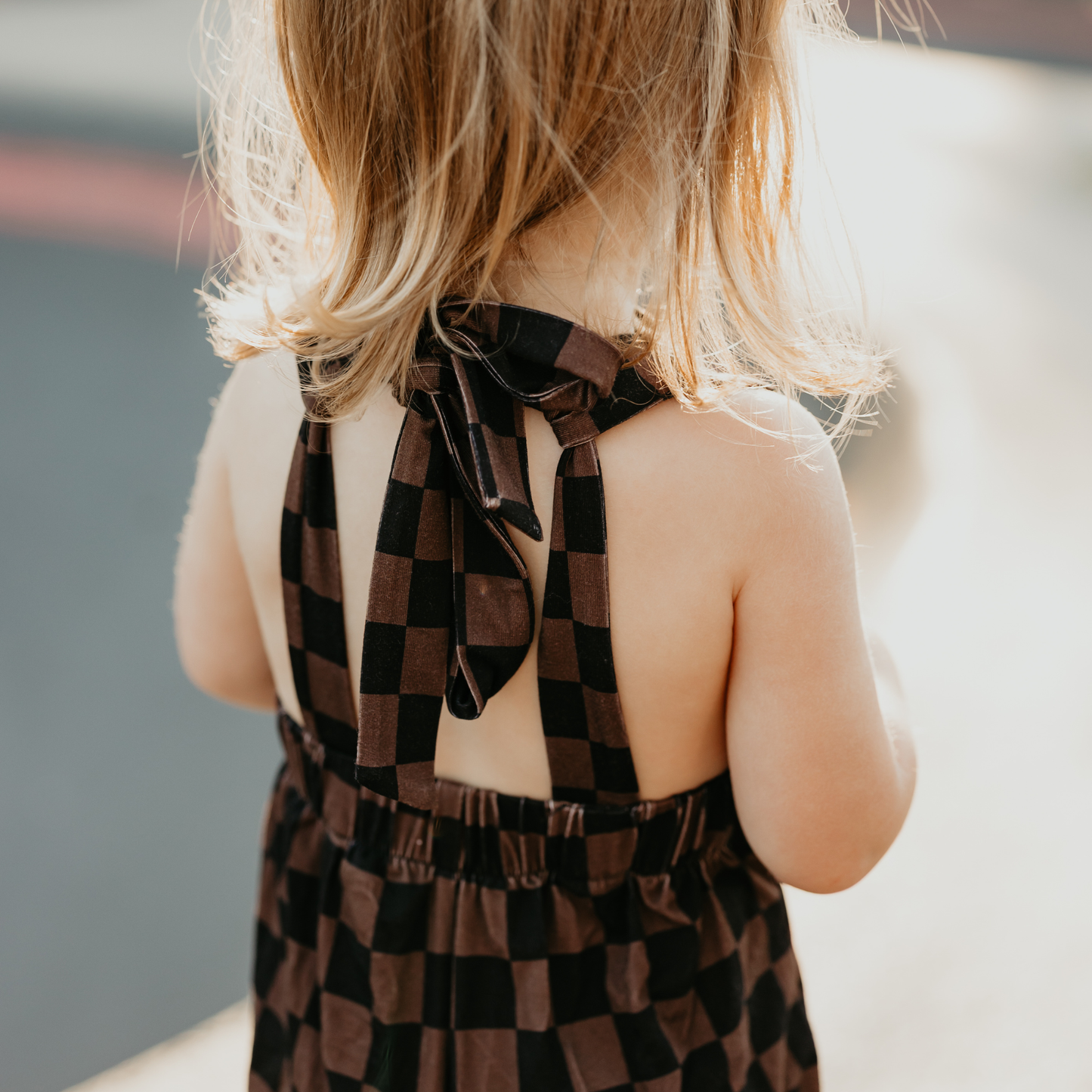 Muddy Checker Bell Bottom Jumpsuit