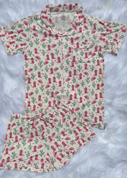 Coastal Cowgirl Women's Bamboo Button Up PJ Set