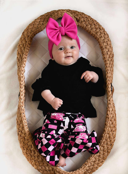 Back in Black ruffle top