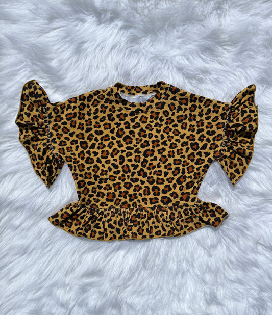 Cheetah ruffle top