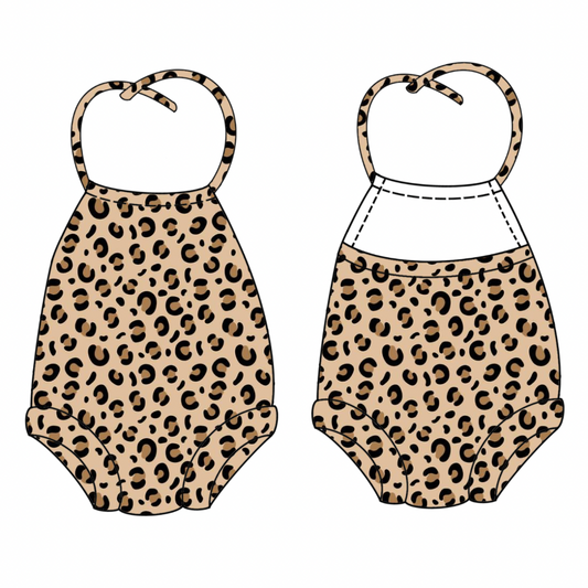 Cheetah Print Halter Romper