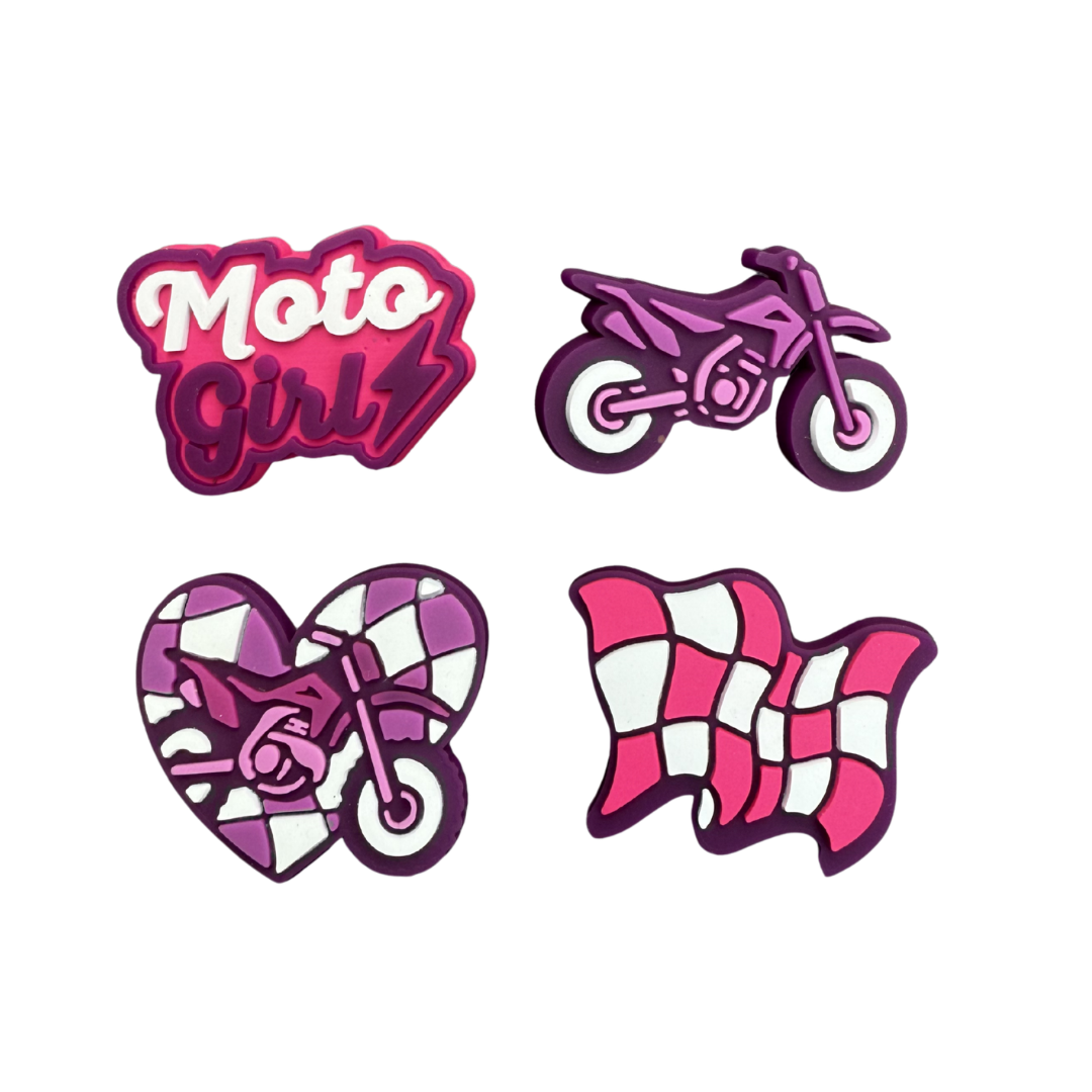 Moto Girl Shoe Charms
