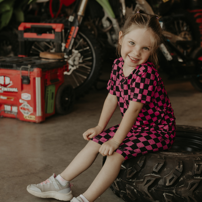 Pit Stop Pink 2 Piece Summer Pajamas