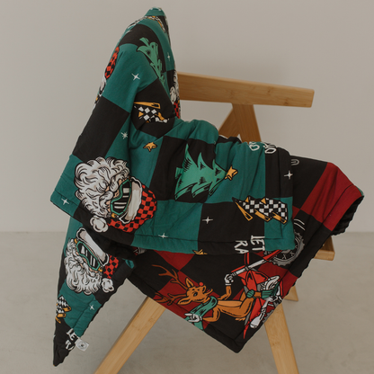 Let's Race Santa Blankets / PREORDER shipping Oct 26 - Nov 9
