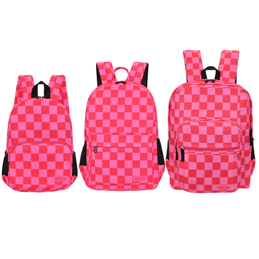 Speedy Pink Checker Backpacks