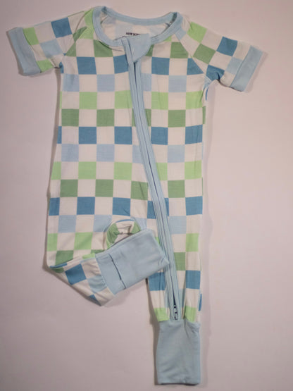 Ocean Checks Bamboo Short Sleeve Sleeper