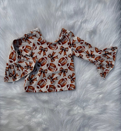 Quarterback Cutie Ruffled Sleeve Top