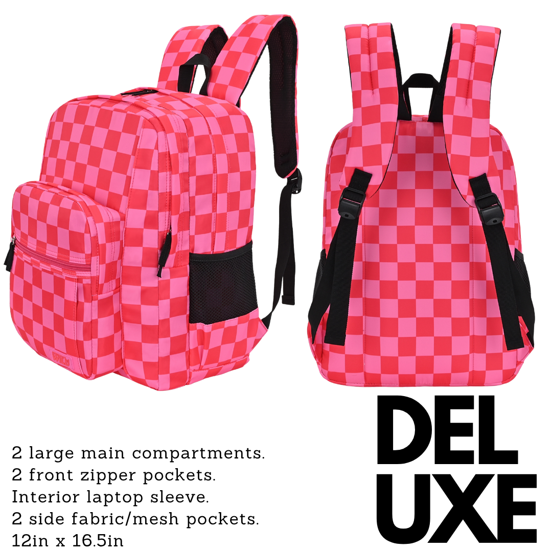 Speedy Pink Checker Backpacks