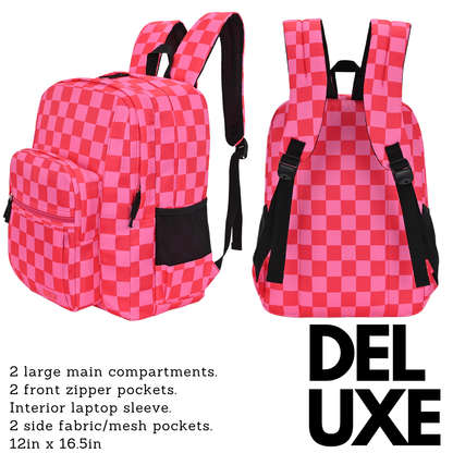 Speedy Pink Checker Backpacks
