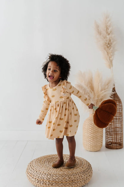 Pumpkin ruffle dress