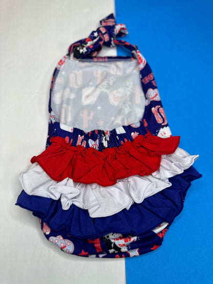 Howdy USA Ruffle Butt Romper