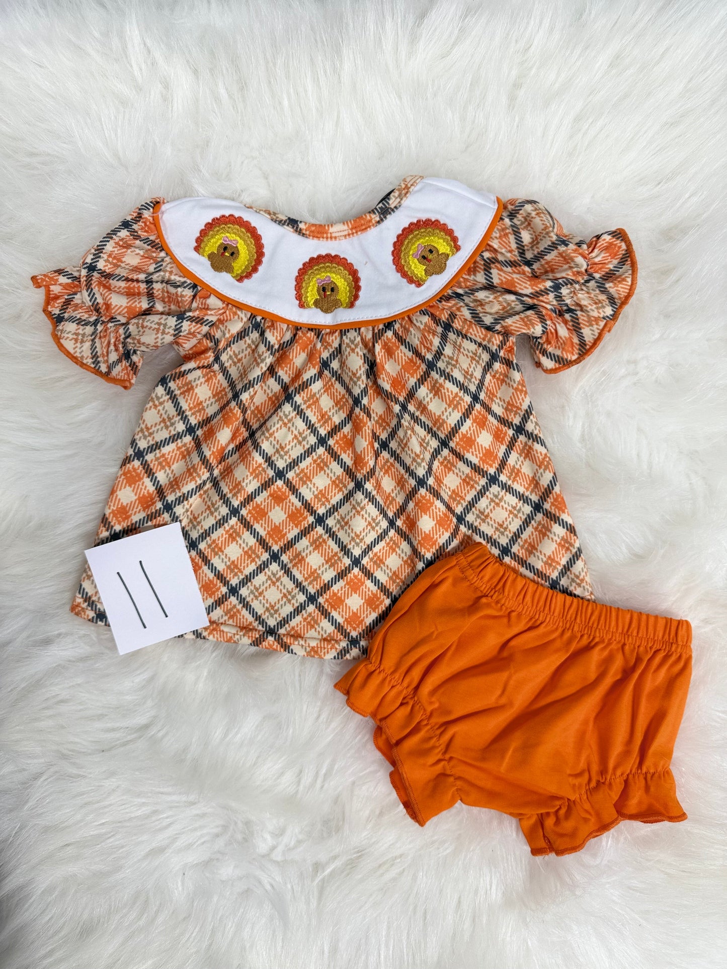 Orange Plaid Diaper Set (#11)