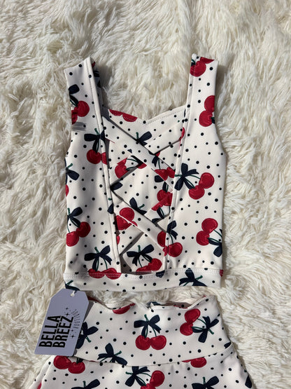 Cherry Kiss Yoga Skirt Set