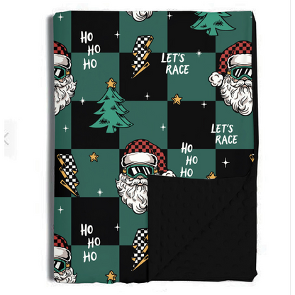 Let's Race Santa Blankets / PREORDER shipping Oct 26 - Nov 9