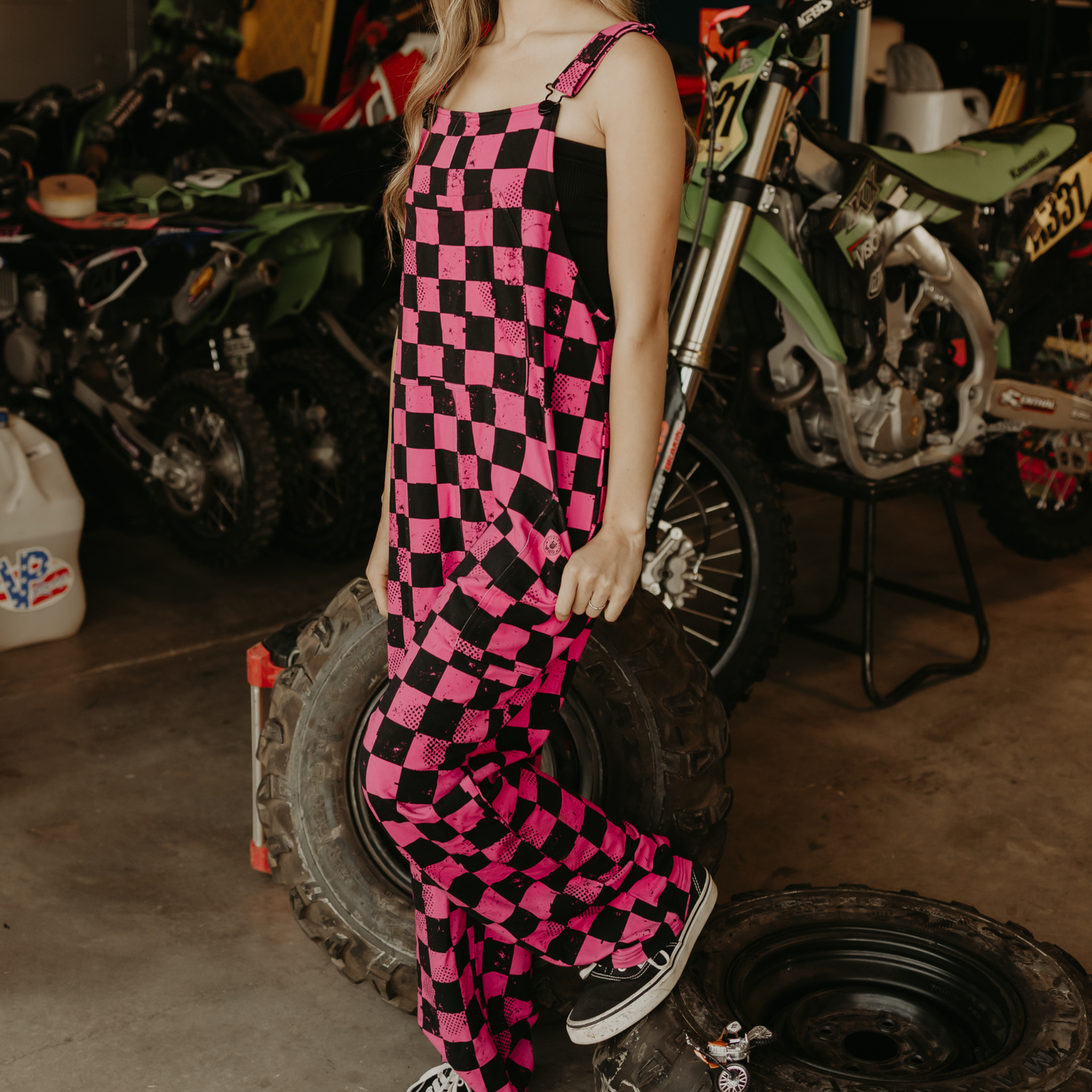 Pit Stop Pink Comfy Overalls