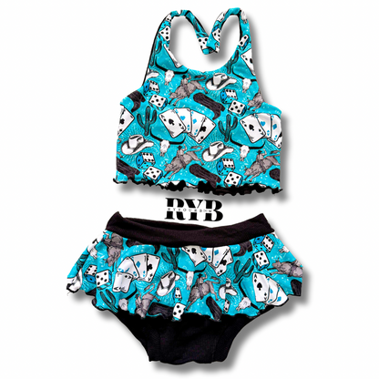 Reversible Halter Top + Skirt Bummie Set