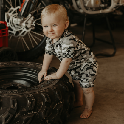 Camo Gate Drop Shorty Zip Up Pajamas